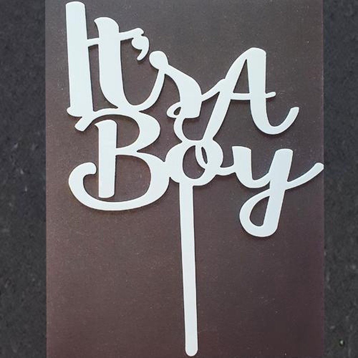 Cake topper its a boy blauw | kunststof taartdecoratie (Acryl)